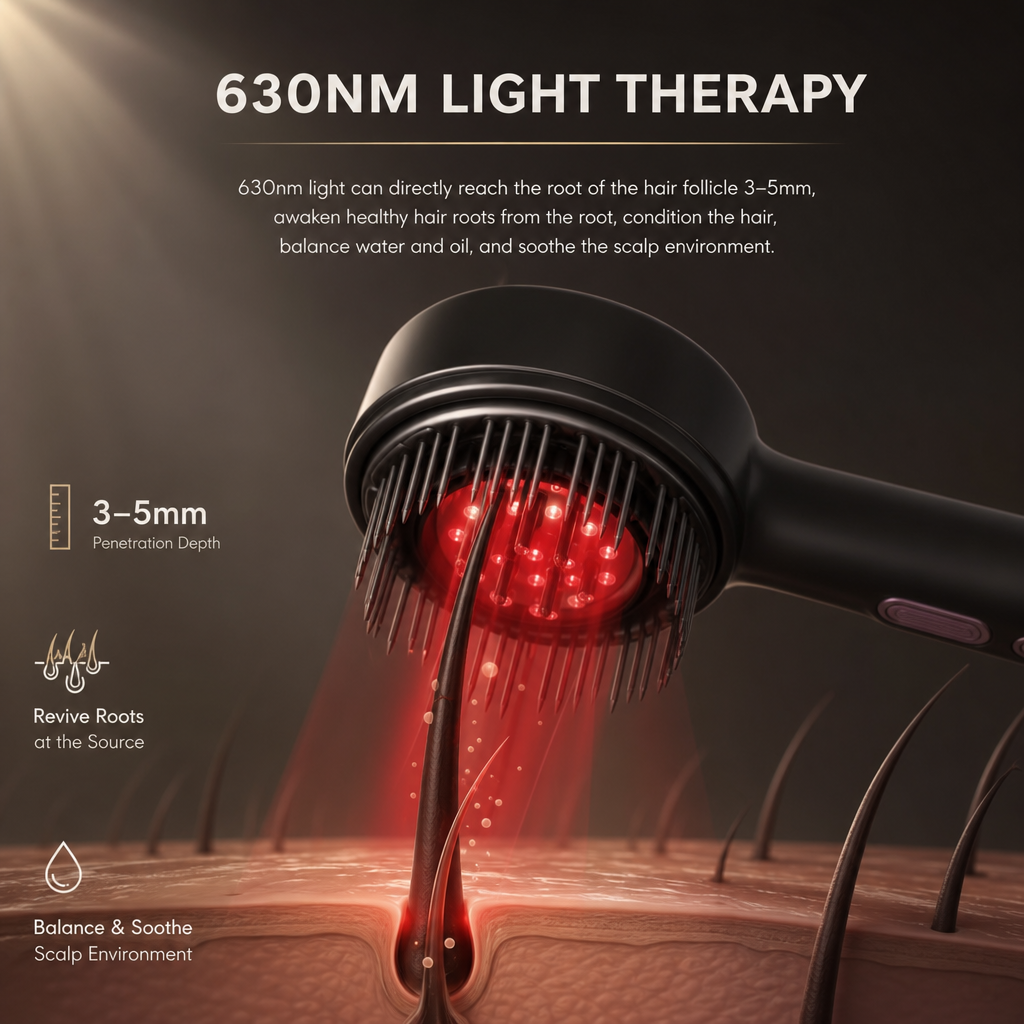 Nagomi scalp massager with red light therapy